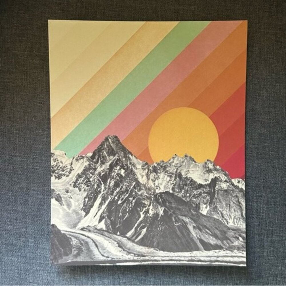 Eclectic Maximalist Mountain Landscape Wall Art Board Print